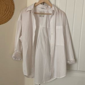 ABERCROMBIE oversized white button down